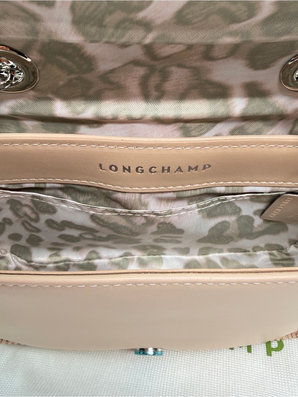 Longchamp Amazone Small Leather Crossbody Bag - Powder Pink - Picture 13 of 15